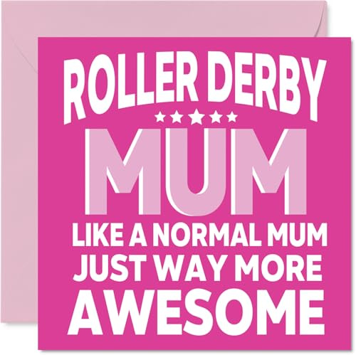 Roller Derby Geburtstagskarte für Mama – tolle Mama Sport – Happy Birthday Karte für Frauen, 145 mm weibliche Grußkarten