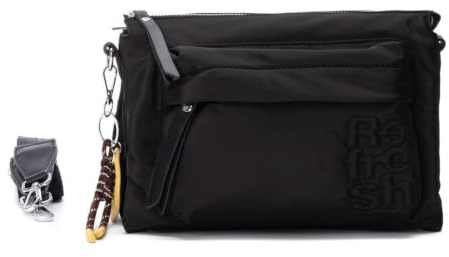 REFRESH - Umhängetasche für Damen, modernes und praktisches Design, ideal für jeden Anlass, Schwarz, Small