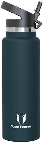 Super Sparrow Borraccia Termica 1.5L - SwivelSip Inox Bottiglia - Senza BPA Borracce Termiche, Borraccia Ergonomica per Bambini, Scuola, Sportiva, Bici, Campeggio, Palestra