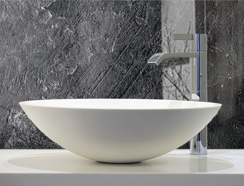 timalo Waschbecken und Badewannenrückwand 140 x 50 cm - aus Acrylglas | Granit Marmor Schwarz | Wandpaneele Bad Badrückwand Platte Badewanne Rückwand Badezimmer Glasoptik