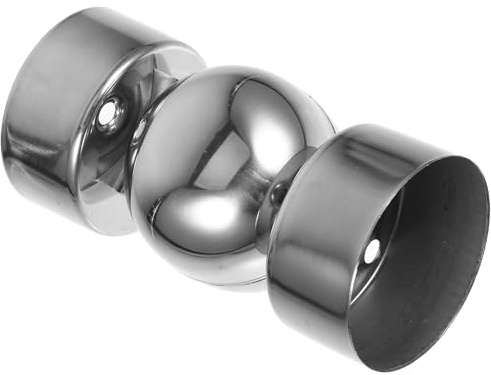 DEARMAMY Runder Handlaufverbinder aus Edelstahl mit Edelstahlrohr 22mm Einfacher Einbau und Multifunktionales Design für Handlaufbefestigung an Holzhandlauf