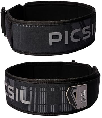 PICSIL - Lendenwirbelgurt Lockpro aus Neopren, Flexibler Support für Cross Training, Functional & Powerlifting, Doppelverschluss (M, Moonless)
