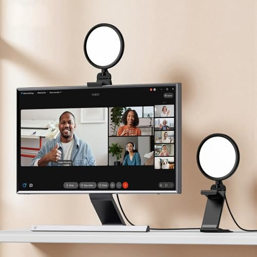 Ringlicht Laptop 5 Videokonferenz Licht,LitONES Premium Streaming-Licht mit 5 Lichtfarben+10 Helligkeiten 360°Drehbar für Videoaufnahmen/Selfies,CRI > 97,8 Schreibtischlampe für Zoom Meeting