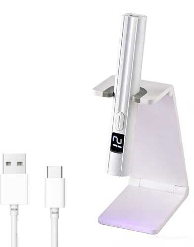 TIMEMEET Mini UV Nail Lamp,LED Flash Cure Nail Lamp with Stand,Portable Rechargeable Nail Dryer,45/60s Timer for Nail Extensions & Gel Polish