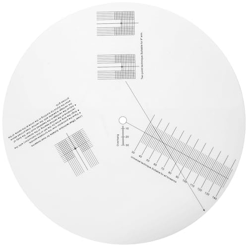 Acryl Nadelkalibrierung für Plattenspieler mit Polierten Kanten | Weiß, Antirutsch Ausführung, Präzises Plattenspieler Lineal, Zubehör für Vinyl Recorder