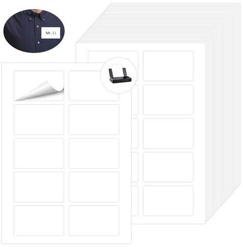 500 Stück Namensetiketten Selbstklebend, Namensschilder Für Kleidung 80 X 50 mm a4 etiketten selbstklebend bedruckbar Namensetiketten Ablösbar Kleidung Gegenstände Namensschilder