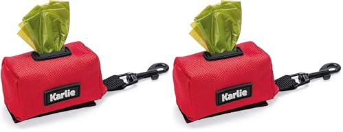 Karlie Kotbeutelspender, Hund, Nylon, Rot, 7,5x3,5x4 cm (Packung mit 2)