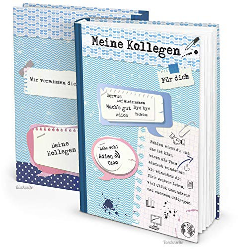 Logbuch-Verlag Abschiedsgeschenk für Kollegen Kollegin Freundschaftsbuch Kollegenbuch groß blau DIN A4 persönliches Geschenk zum Abschied