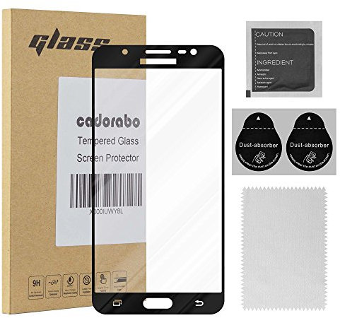 cadorabo Verre Trempé couverture complète compatible avec Samsung Galaxy J7 2016 en TRANSPARENT avec NOIR - Verre de protection d'écran trempé (Tempered) en dureté 9H avec 3D touch