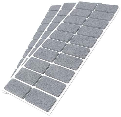 Adsamm® / 60 x Selbstklebende Filzgleiter/Grau / 20x40 mm/Rechteckig/Möbelgleiter aus Filz mit 3.5 mm Stärke/Möbel- und Bodengleiter