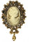 KOFUN Brosche, Lady Vintage Cameo Viktorianischen Stil Hochzeit Party Frauen Anhänger Brosche Altes Gold