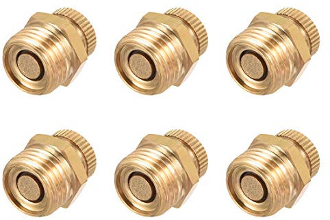 sourcing map 1/4 BSP Male Thread Dia Air Compressor Part Brass Tone Security Water Drain Valve 6 Pcs