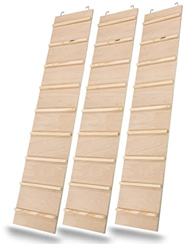 PETGARD 3er Sparpack Holzleiter Nagertreppe Nagerleiter WEGA 85 x 18 cm aus unbeh. Sperrholz für Hasen