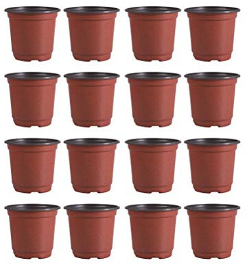 DOITOOL 50 Stück Kunststoff Pflanztöpfe Anzucht Klein Anzuchttöpfe Plastik Blumentopf 12cm Rund Kunststoff Anzuchttöpfe für Pflanzen Blumentöpfe für Sämlinge & Stecklinge (Durchmesser 120 mm)