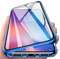 Orgstyle Schutzhülle für Samsung Galaxy A71, magnetische Adsorption, ultradünn, 360 °, Schutzhülle vorne und hinten, Hartglas, transparent, metallisch, stoßfest, Blau