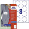 Avery Zweckform J4881-20 Namensetiketten (160 Namensaufkleber rund, Ø65mm auf A4, selbstklebend, bedruckbare runde Textiletiketten für Inkjetdrucker, rückstandsfrei ablösbar) 20 Blatt, weiß