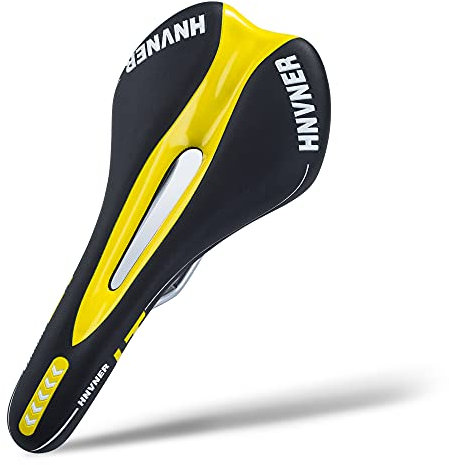 Fahrradsattel,Komfortabler Cityrad Sattel Hohl Ergonomisch Fahrradsitz für Rennrad/MTB/Rennräder/Meisten Fahrräder (Schwarz/Gelb)