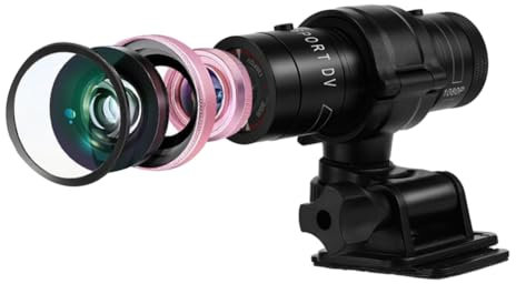 Videocamera DV Mini Sport Full HD 1080P 30fps, Videocamera DVR per azione casco moto impermeabile IPX-4, Videoregistratore per avventura all'aria aperta