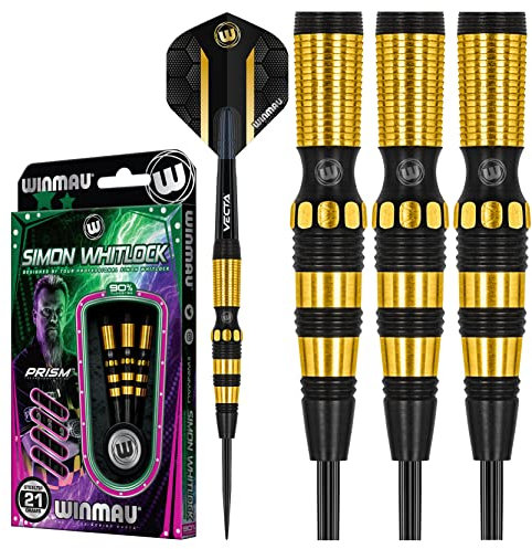 WINMAU Simon Whitlock Dynamic Special Edition 21 Gramm Profi Wolfram Dartpfeile Set mit Flights und Schäfte