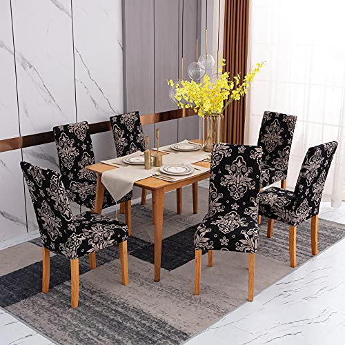 Sufdari Stuhlhussen 4er Set, Stretch Esszimmer Stuhlbezug für Esszimmerstühle, Abnehmbarer Waschbarer Spandex Stuhlüberzug für Küchenstühle,Hotel, Bankett(4 Stück)