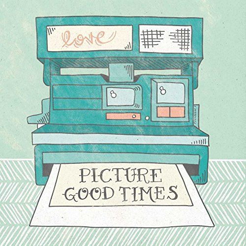 ART-CANVAS-stretched-on-WOODEN -BARS Retro Polaroid Gray Urban Mary - Signs square image analog camera green illustrative love music patter Fine art print 23_X_23_in
