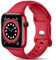 CeMiKa Kompatibel mit Apple Watch Armband 44mm 42mm 45mm 46mm 49mm, Ersatz Silikon Sport Armbänder Kompatibel mit iWatch Armband Series 10 9 8 7 6 5 4 3 2 1 SE, Damen Herren, Rot