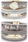 Suyi Multilayer Leather Bracelet Set 2 Pieces Beads Wrap Bracelet Wrist Cuff Bangles with Magnetic Buckle for Women Leaf Silver Set6
