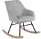 BAKAJI Poltrona Sedia a Dondolo Relax Casa Rivestimento in Tessuto Struttura Legno Imbottita Piedi in Metallo Base Dondonlante Legno Dimensione 60 x 78 x 78 cm Design Slitta Scandinavo (Grigio)