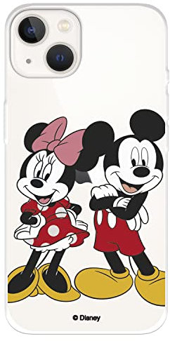 Schutzhülle für iPhone 14, offizielle Disney, Mickey und Minnie Posando zum Schutz Ihres Handys, flexibel, mit offizieller Lizenz von Disney