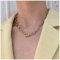 Dervivea Boho Paperclip Chain Necklace Punk Chunky Chain Necklace Oval Rectangle Link Chain Minimalist Toggle Clasp Necklace Jewelry for Women and Girls