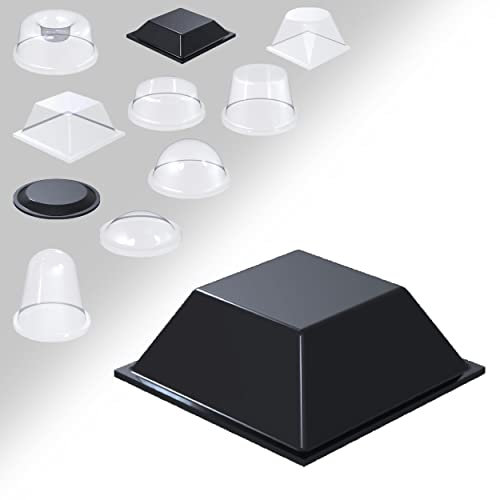 KS24 Products Gummipuffer selbstklebend Anschlagpuffer | Elastikpuffer | Ausführung wählbar - (quadratisch, 20,5 x 20,5 mm, H 7,5 mm, schwarz, 12 Stück)
