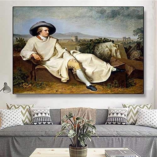 Yangld Berühmtes Gemälde Goethe in der römischen Campagna, lustige Wandkunst, Vintage-Dekoration, Bild, Raumdekoration, 27,5 x 39,4 Zoll (70 x 100 cm), ohne Rahmen