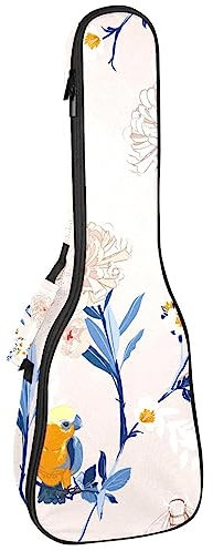 Konzert Ukulele Tasche Blumen Vögel Sopran Ukulelen Rucksack 23 Zoll Gigbag Tenor Ukulelenhülle