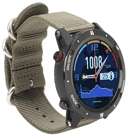 DAUZ Orologio Sportivo Smart Watch Navigazione Traccia 50M Impermeabile TFT IPS da 1,28 Pollici Multifunzione con Bussola da Corsa (#1)