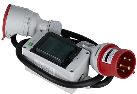 NAKA Starkstrom-Adapter 32A auf 16A 5x2,5mm CEE Stecker 3 Sicherungen je 16 A 0,5m