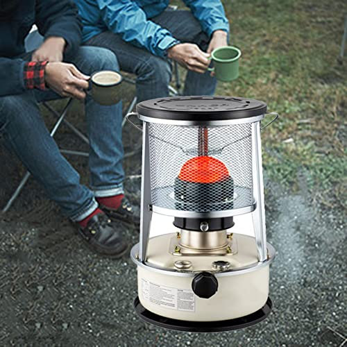 Kerosin-Heizofen für Camping, tragbarer Petroleumofen, Kerosin-Ofen-Brenner für Innenraumheizung ohne Strom, 4,6 l, 6 l Paraffinheizung, für Terrassen-Zeltdeck im Freien, 6 l, Weiß
