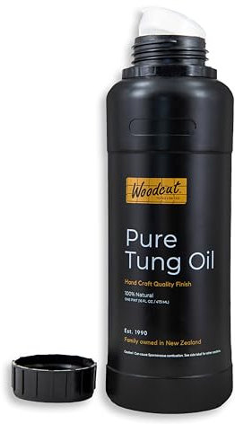 100% Pure Tung Oil 16oz Food Safe for Countertops, Cutting Boards, Woodturning, Toys. Natural Wood Sealer, Indoor Floors Furniture. Waterproofing Outside Furniture, Hutches, Gardens, Decks, Concrete