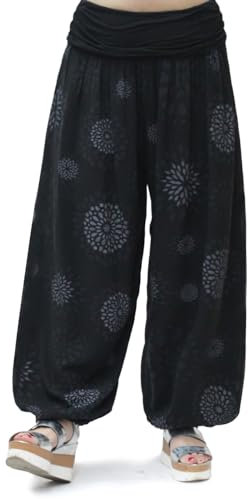 Glamexx24 Damen Haremshose leichte Pumphose Aladin-Hose Sarouelhose Yogapant Pluderhose Freizeithose Sommerhose