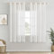 EMEMA Voile Vorhang Sheer Leinenvorhang Transparente Leinen Gardinen Ösenschal Wohnzimmer Wohnzimmer Modern 2er Set Fensterschal Dekoschal Schlafzimmer mit Ösen 140 x 160cm (B x H) Weiß