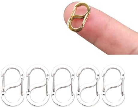 5pcs Double Opening Shortener Clasp Necklace Clasp and Closures Stainless Steel Clip Lock Bracelet Necklace S Connector