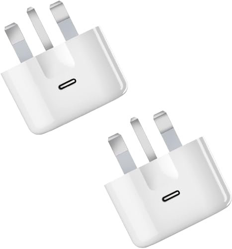 USB C Plug for iPhone 16e 16 15 14 13 12 Pro Max Plus XS XR 8, SE 2020, iPad Pro Air Mini, AirPods Pro, Samsung Galaxy 25 (2 Pack White)