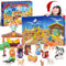 Adventskalender 2024 Kinder Erwachsene, Krippenfiguren Weihnachtskalender 2024 Christmas Vacation Adventskalender Mädchen Jungen Geschenke 3-12 Jahre Weihnachtskrippe Christmas Decorations