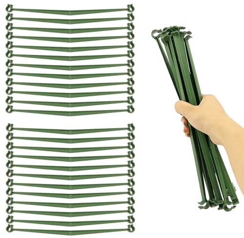 FERCAISH Pack of 24 Stake Arms Tomato Cage, Tomato Trellis Connectors, Plastic Connecting Rod Brackets, Garden Cages, Stakes, Cucumber Grids for All Plant Stakes with 11 mm Diameter