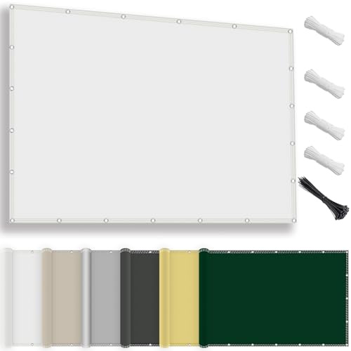 Sonnensegel wasserdicht rechteckig 3x4M, Sonnenschutz Terrasse UV-Schutz, wetterfest, ohne Bohren, 100% Polyester Schattierungsnetz mit Ösen und Seil für Pergola, Weiß