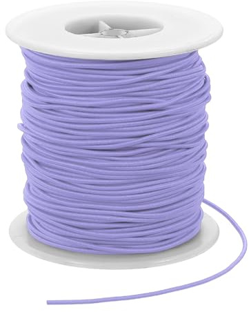 PATIKIL 77 Yards / 70 M Gummikordel 2 mm Dehnbarer Faden für Armbänder Lila | Elastisches Band für Schmuckherstellung Halsketten Perlen und Basteln DIY