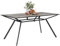 Outsunny Mesa de Jardín Exterior Mesa de Comedor Exterior con Encimera Imitación Madera y Estructura de Acero Carga 70 kg Mesa Rectangular para 6 Personas para Patio Terraza Gris