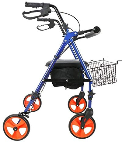 Gehhilfe aus Aluminium – Leichter, zusammenklappbarer Rollator – Höhenverstellbar, doppelter Komfort