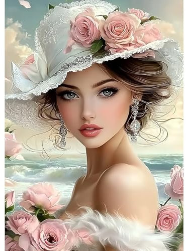 MXJSUA Diamant Painting Bilder, Schöne Frau Diamond Painting für Erwachsene Anfänger, 5D DIY Diamant Malerei für Zuhause Dekor 30x40 cm