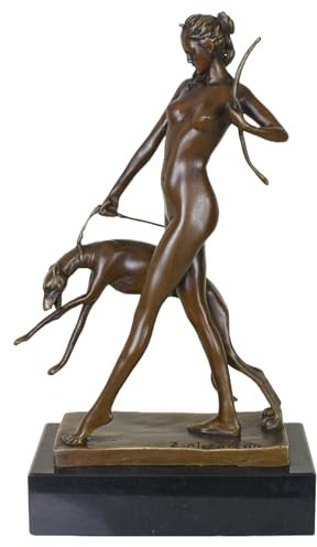 Escultura de bronce Diana Estatua Figura Art Deco Mujer Desnuda Figura Pab020 Palazzo Exclusivo