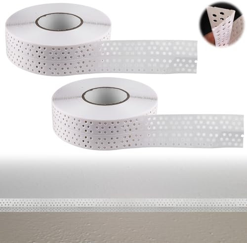 GOMETY 2 Stück 40M*5CM Nahtabdeckband Trockenbau, Fugenband Selbstklebend, Eckschiene Trockenbau PVC Kantenschutz, Gipskarton Fugenband Dichtungsband zum Verbinden von GK-Platten